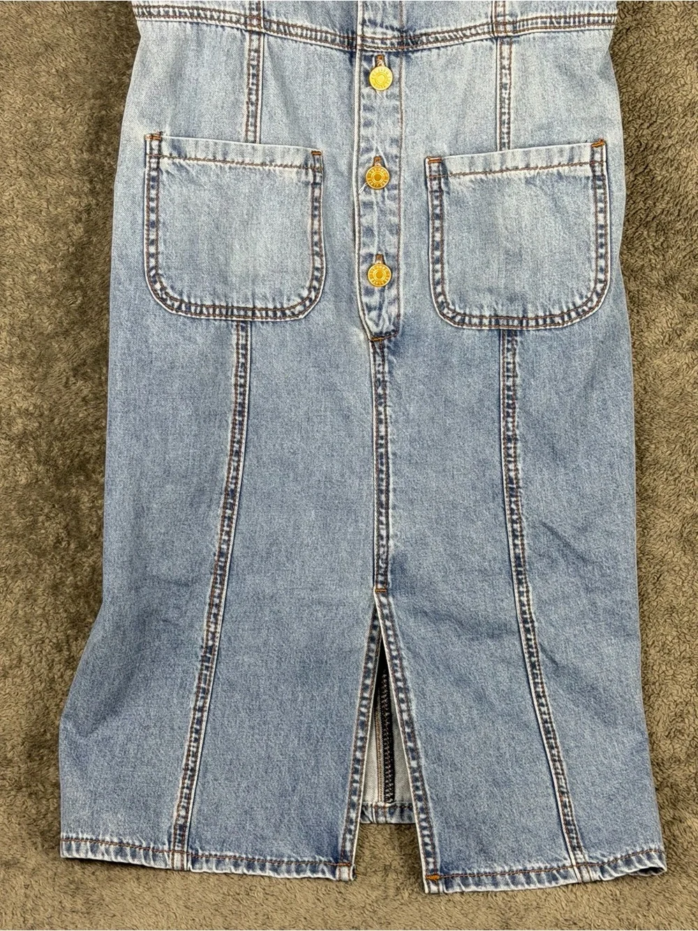 KUT FROM THE KLOTH Denim Jean Midi Button Up Dress Womens Size 0 Pockets Summer - Picture 5 of 14